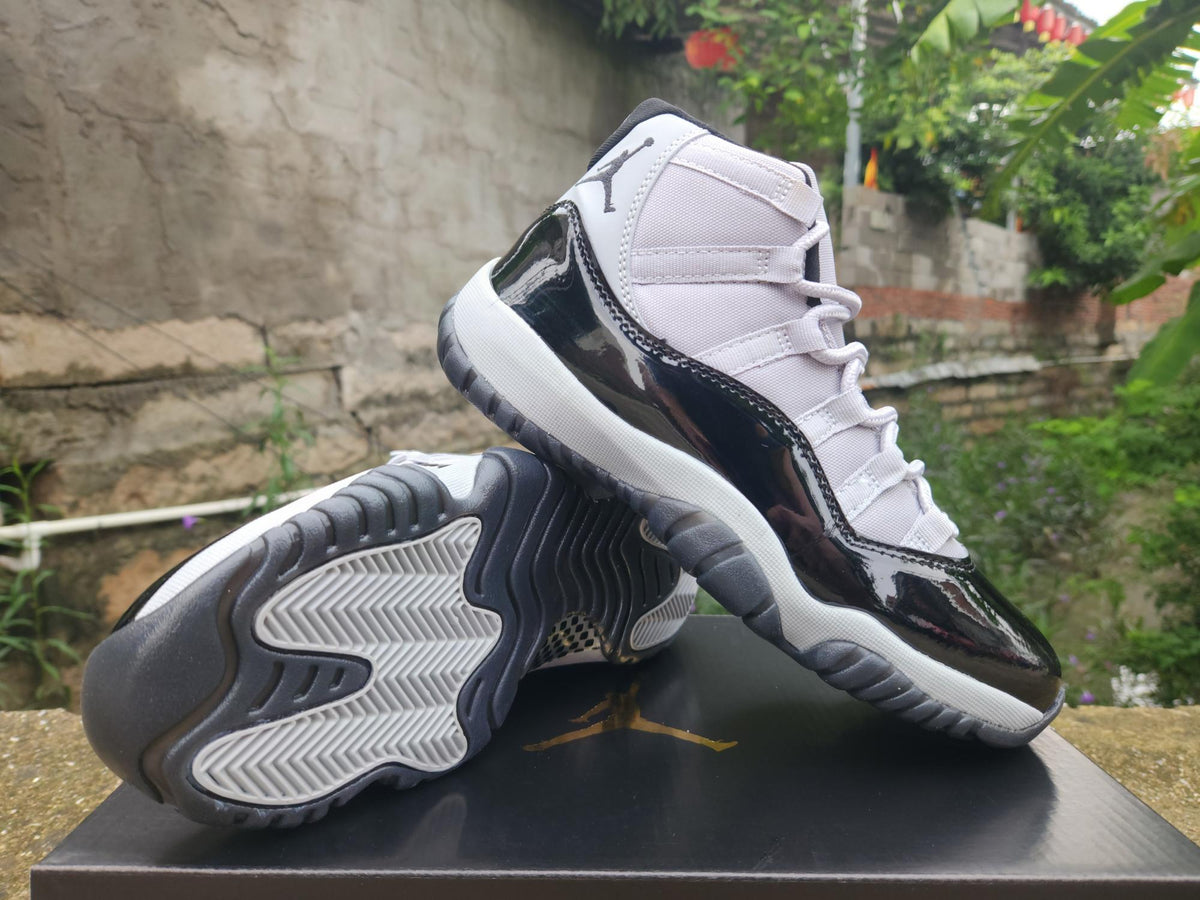 Air Jordan 11 Grey & Black High-Top Sneakers