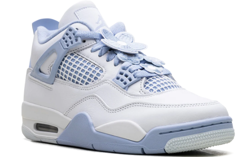 Air Jordan 4 WMNS 'Aluminum' – White & Light Blue
