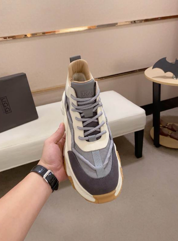 UGG Gray & Cream Chunky Lace-Up Sneakers