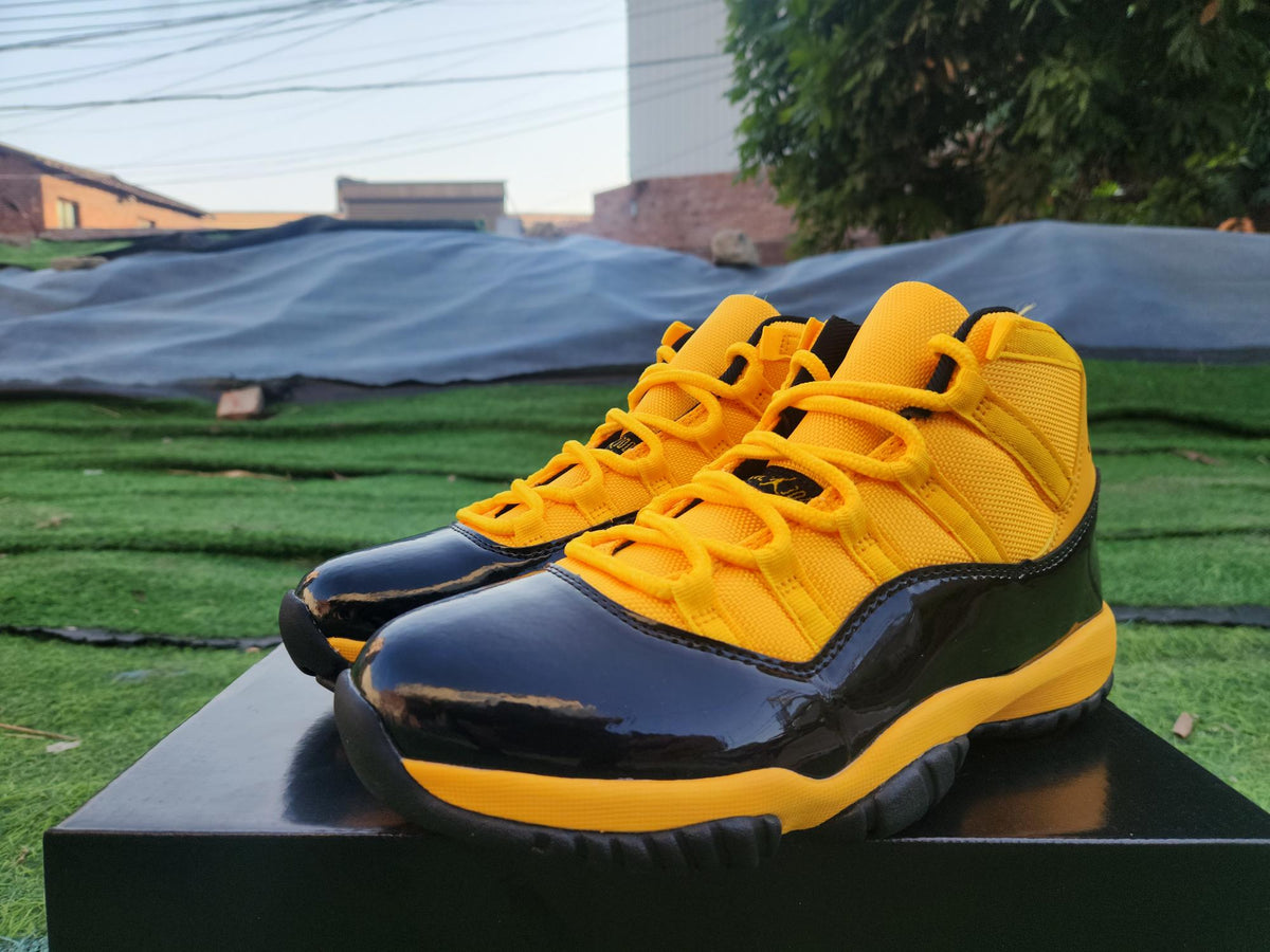 Air Jordan 11 Golden Yellow & Black High-Top Sneakers