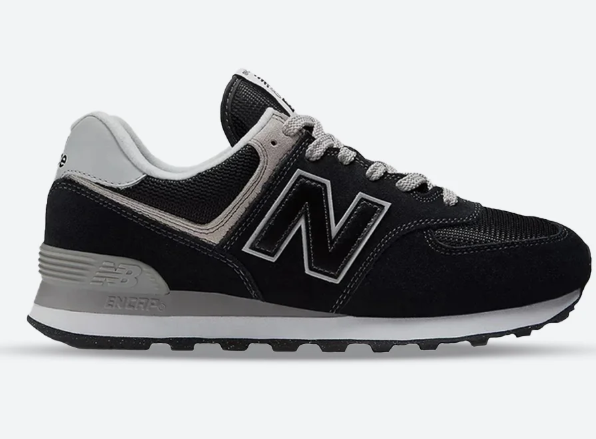 Men's New Balance ML574 Wide Fit Sneakers – Black & Grey