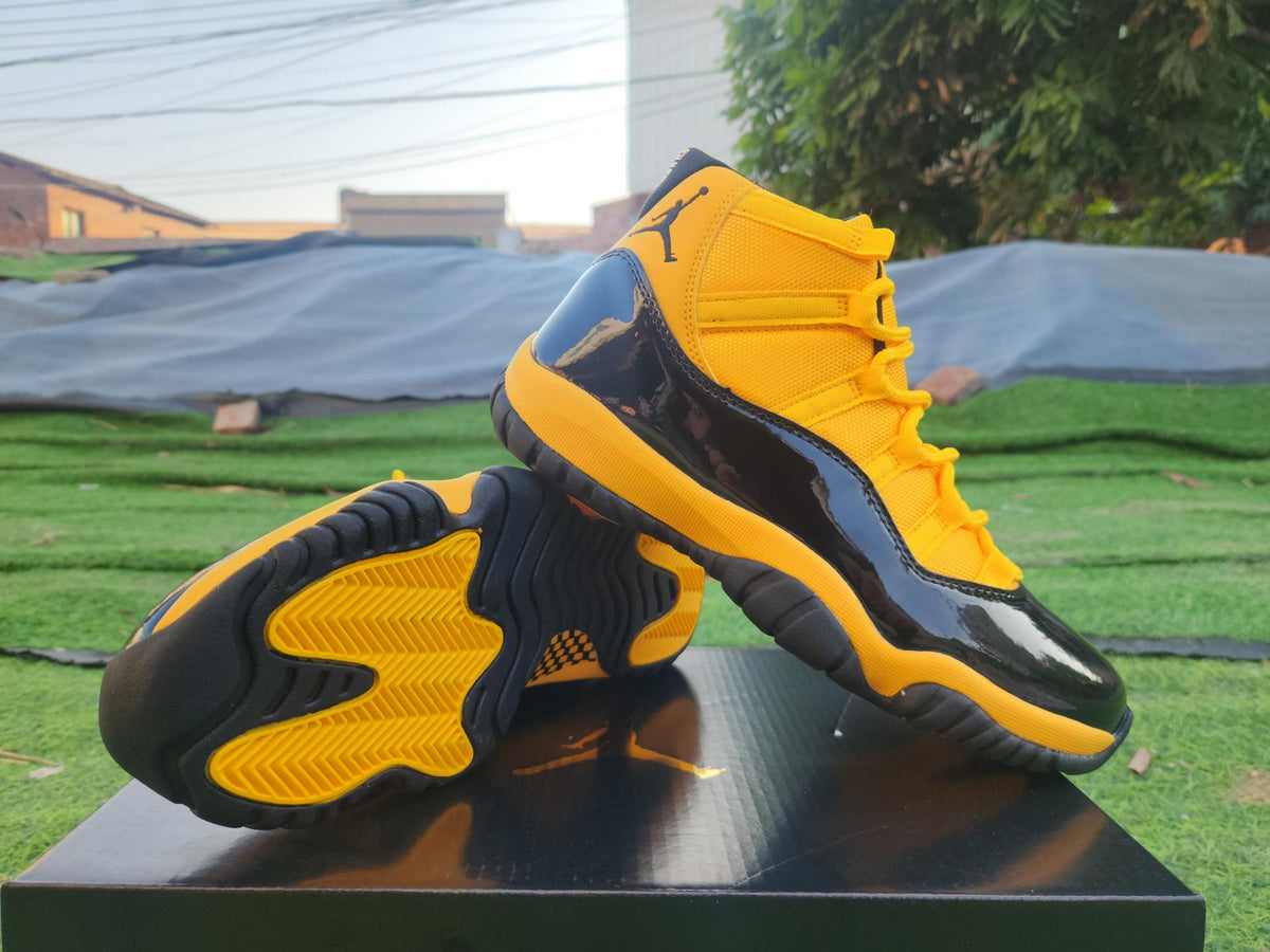 Air Jordan 11 Golden Yellow & Black High-Top Sneakers
