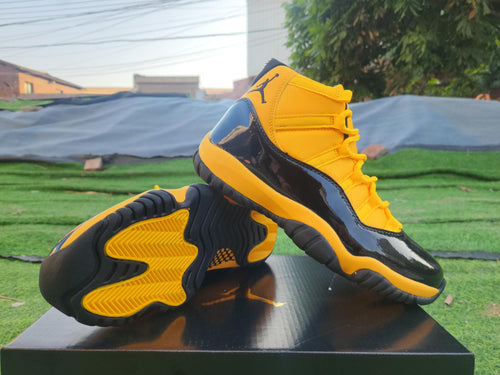 Air Jordan 11 Golden Yellow & Black High-Top Sneakers