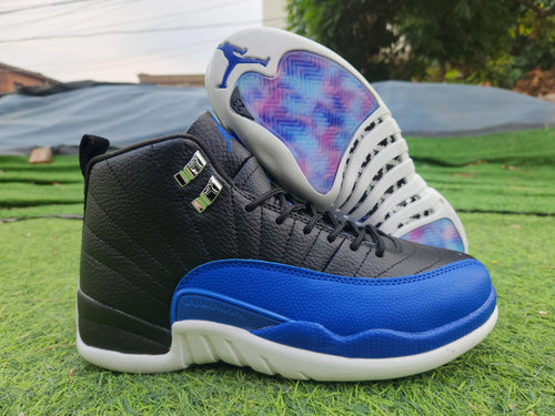 Air Jordan 12 Black & Royal Blue High-Top Sneakers