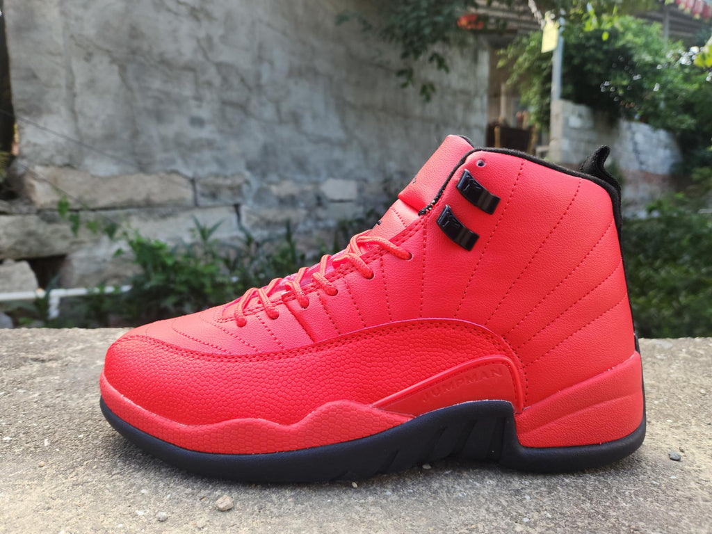 Air Jordan 12 Retro Red & Black High-Top Sneakers