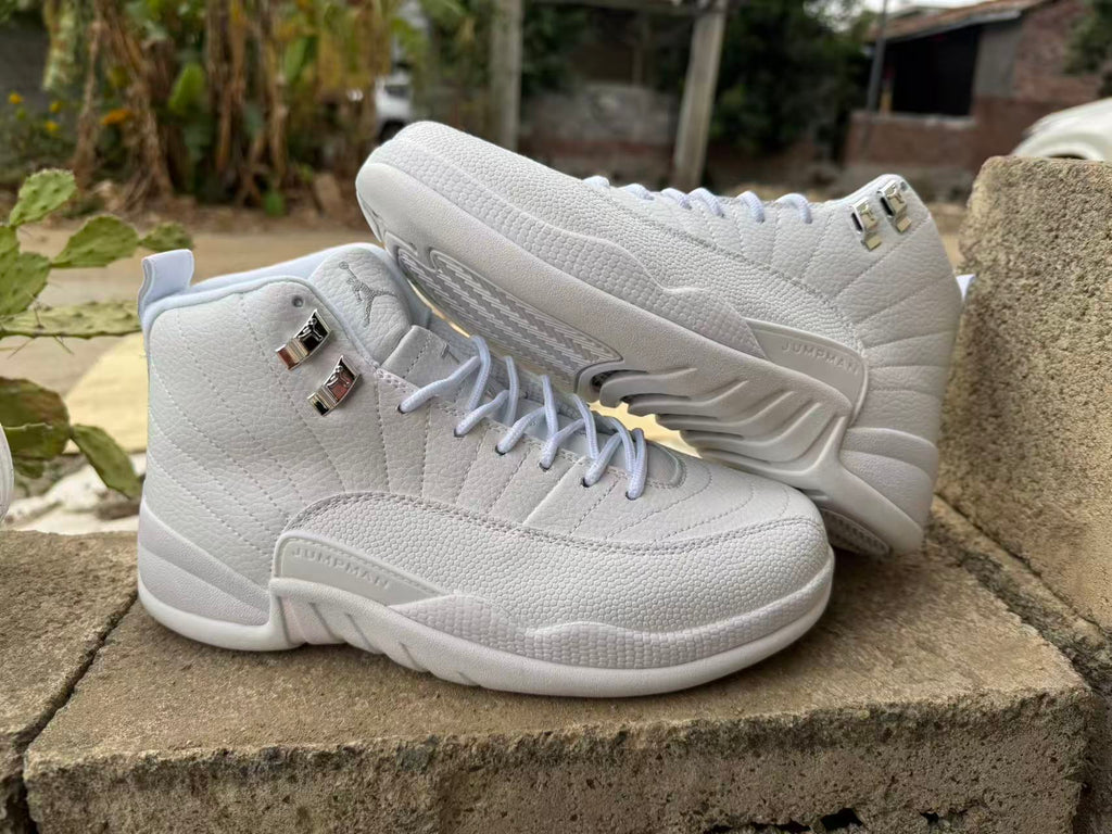 Air Jordan 12 Retro Summit White & Metallic Silver Sneakers