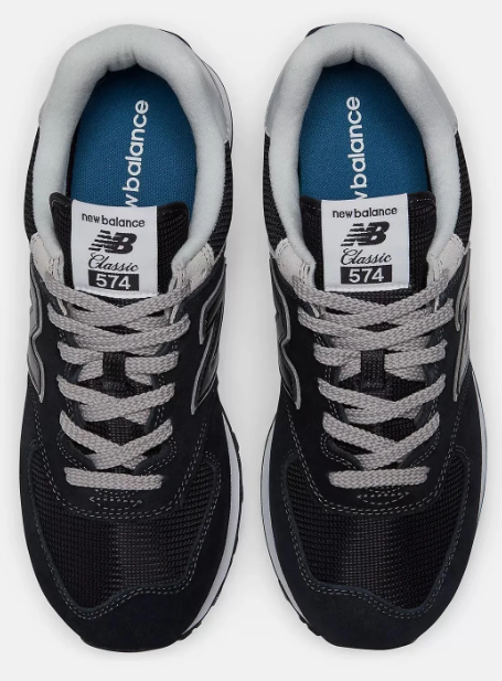 Men's New Balance ML574 Wide Fit Sneakers – Black & Grey