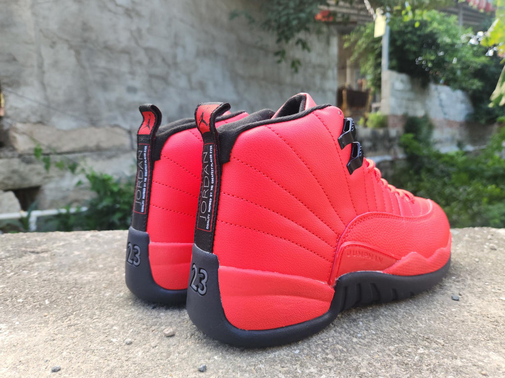 Air Jordan 12 Retro Red & Black High-Top Sneakers