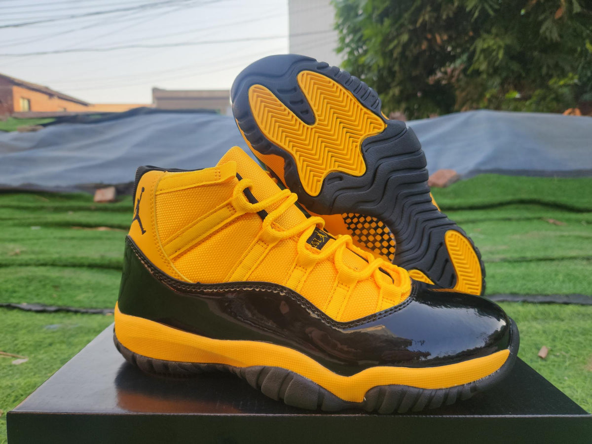 Air Jordan 11 Golden Yellow & Black High-Top Sneakers