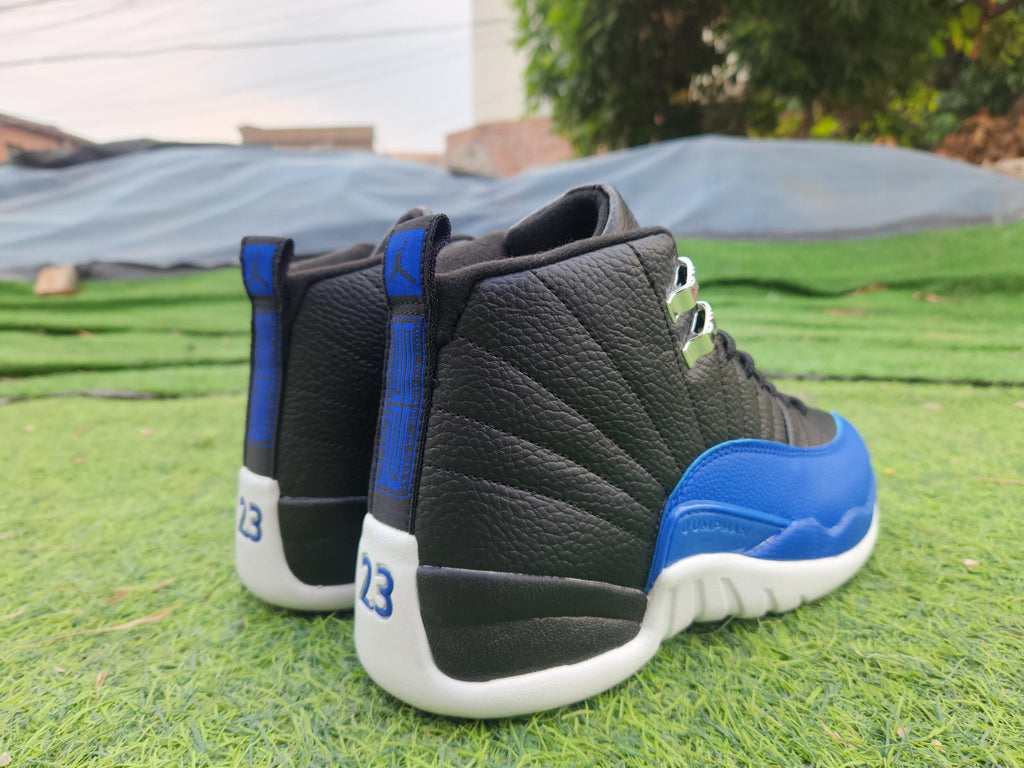 Air Jordan 12 Black & Royal Blue High-Top Sneakers
