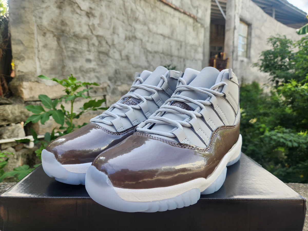 Air Jordan 11 Brown & Grey High-Top Sneakers