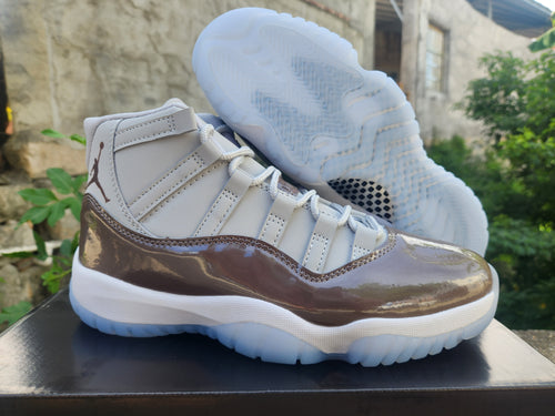Air Jordan 11 Brown & Grey High-Top Sneakers
