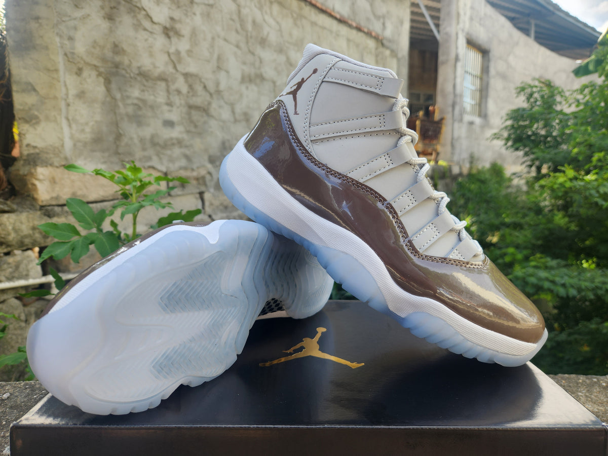 Air Jordan 11 Brown & Grey High-Top Sneakers