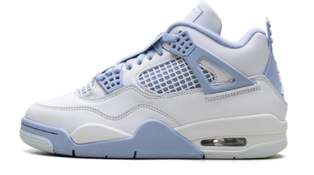 Air Jordan 4 WMNS 'Aluminum' – White & Light Blue