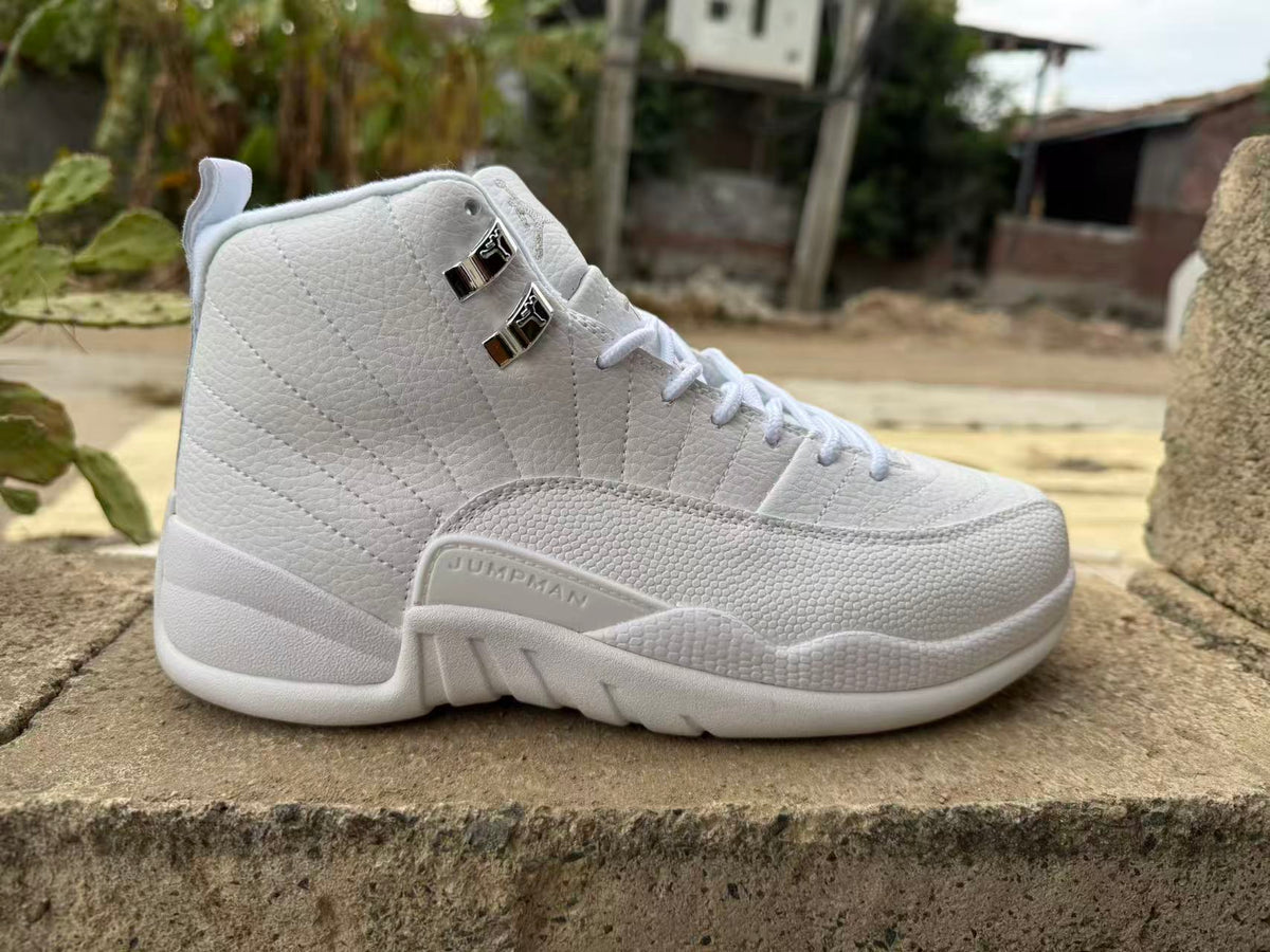 Air Jordan 12 Retro Summit White & Metallic Silver Sneakers
