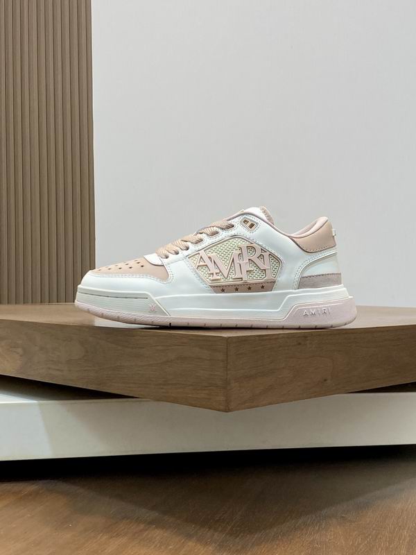 AMIRI White & Blush Pink Low-Top Sneakers