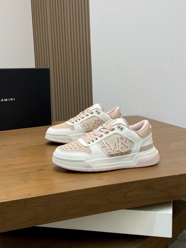 AMIRI White & Blush Pink Low-Top Sneakers