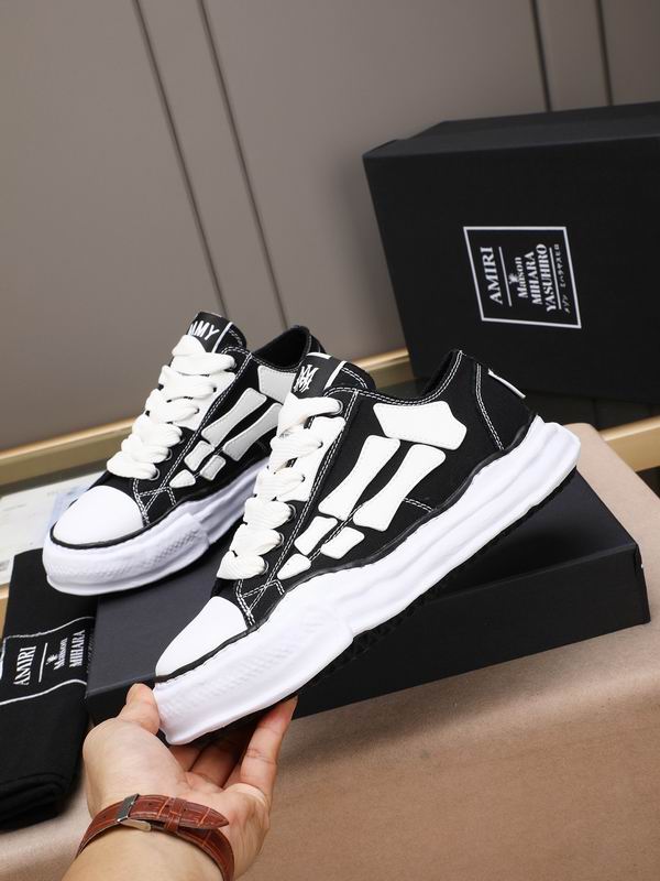 AMIRI Black & White Skeleton Low-Top Sneakers