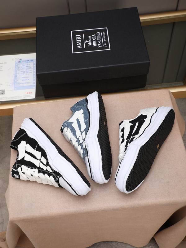 AMIRI Black & White Skeleton Low-Top Sneakers