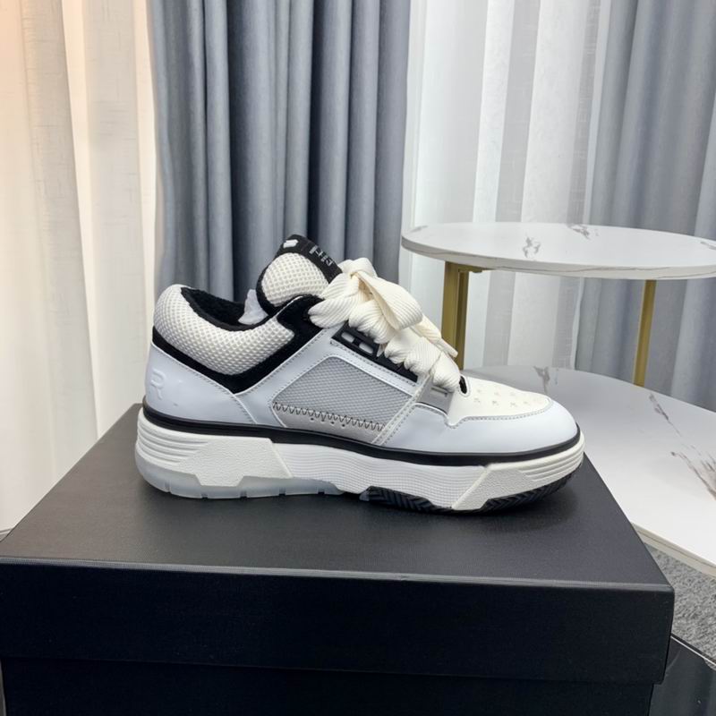AMIRI White & Black Chunky Sneakers with Wide Laces