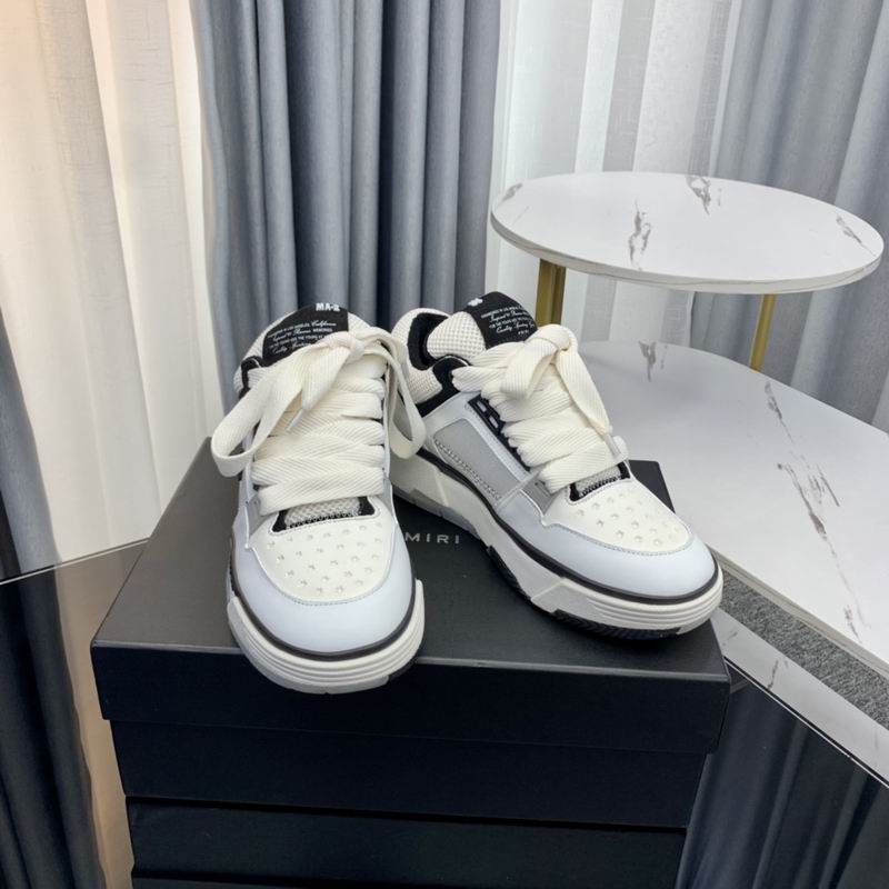 AMIRI White & Black Chunky Sneakers with Wide Laces