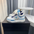 AMIRI White & Blue Chunky Sneakers with Wide Laces