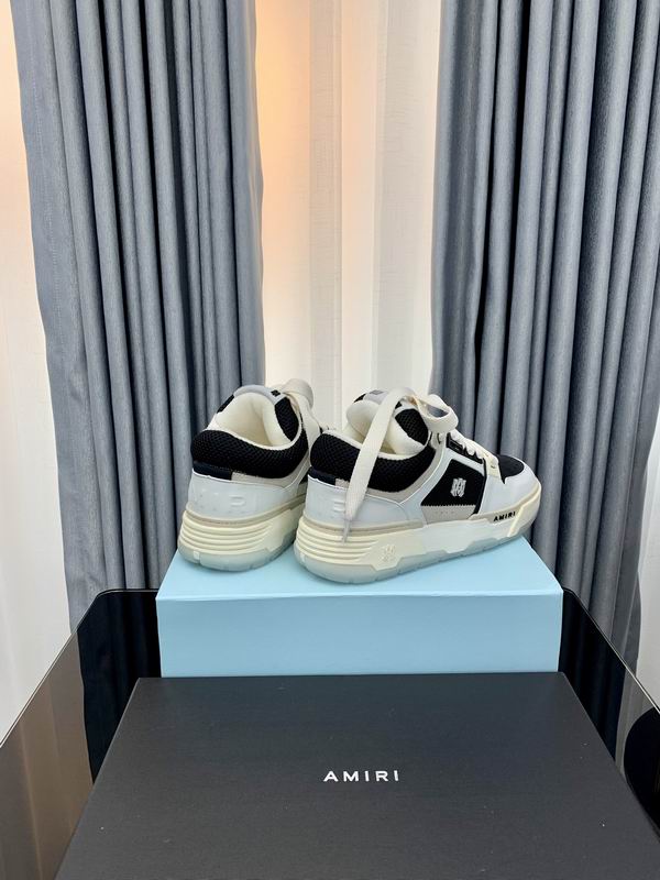 AMIRI Black & White Chunky Sneakers with Cream Laces
