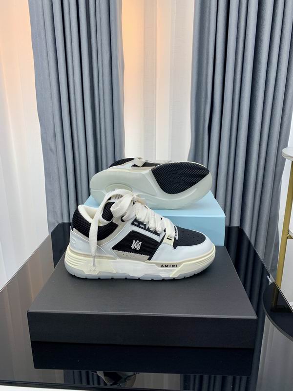 AMIRI Black & White Chunky Sneakers with Cream Laces