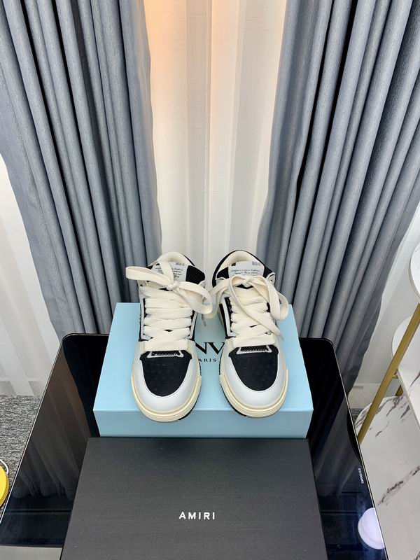 AMIRI Black & White Chunky Sneakers with Cream Laces