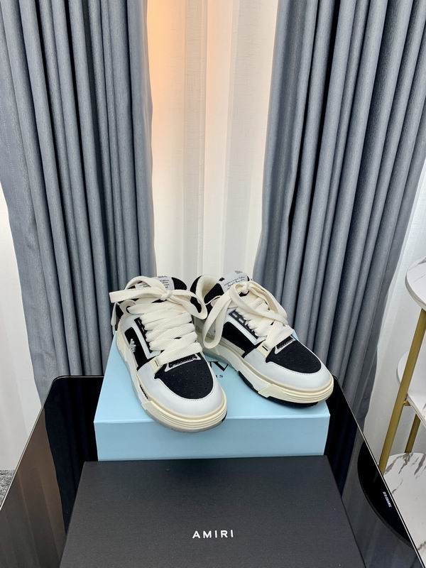AMIRI Black & White Chunky Sneakers with Cream Laces