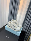 AMIRI White & Grey Chunky Sneakers with Wide Laces