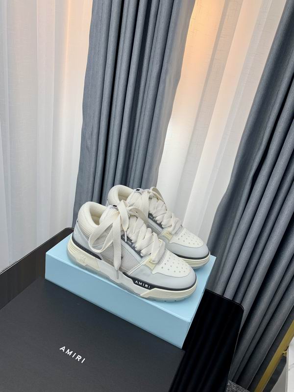 AMIRI White & Grey Chunky Sneakers with Wide Laces
