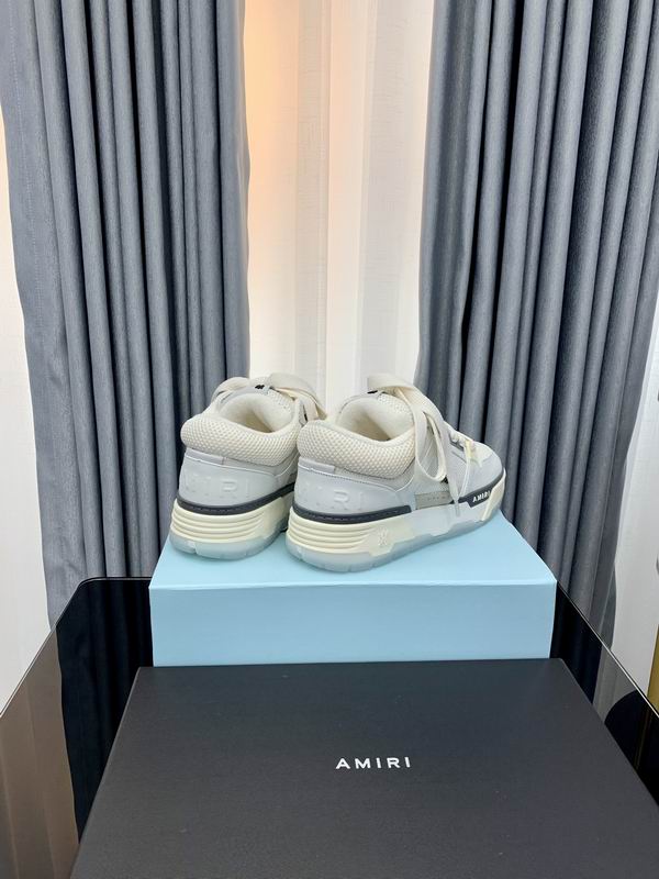 AMIRI White & Grey Chunky Sneakers with Wide Laces