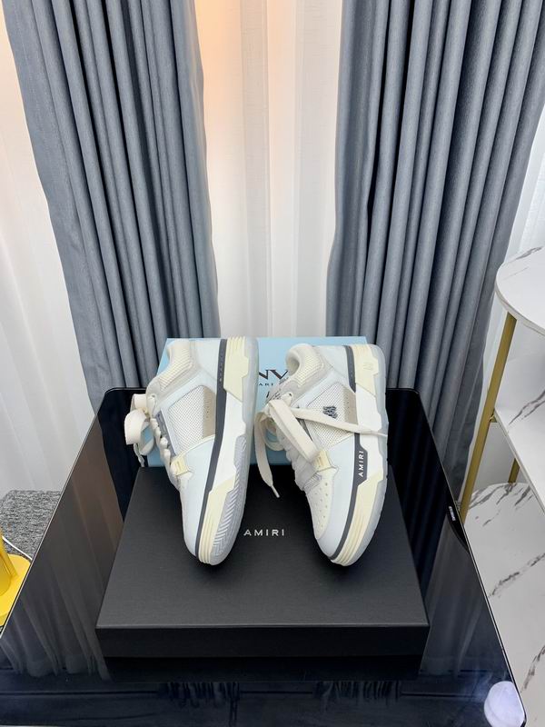AMIRI White & Grey Chunky Sneakers with Wide Laces