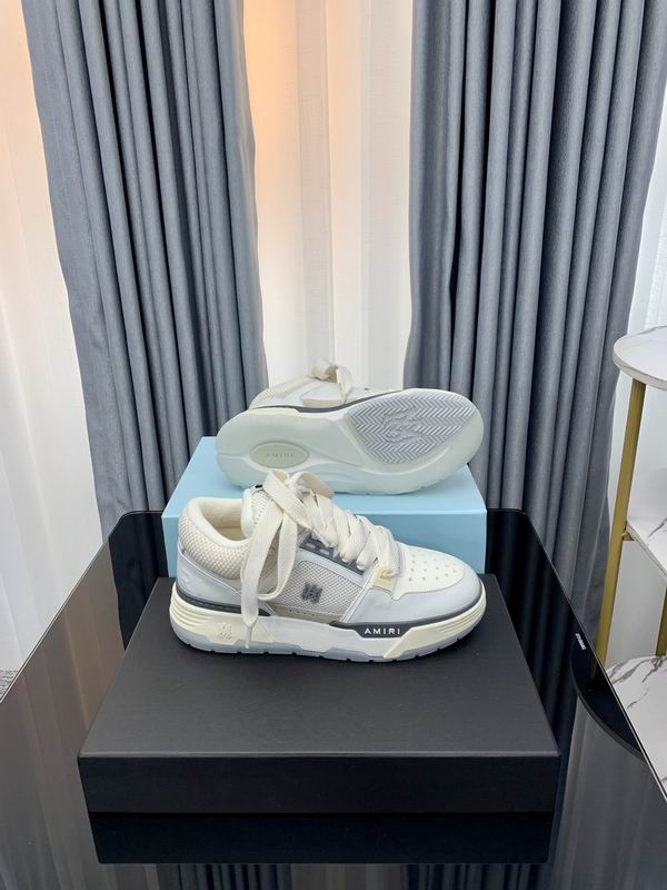 AMIRI White & Grey Chunky Sneakers with Wide Laces