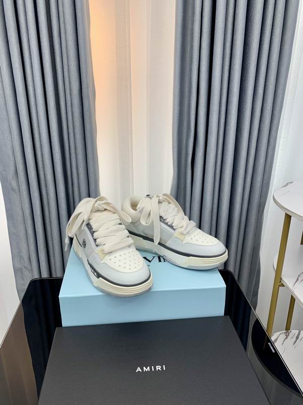 AMIRI White & Grey Chunky Sneakers with Wide Laces