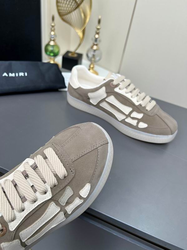AMIRI Taupe & White Skeleton Low-Top Sneakers