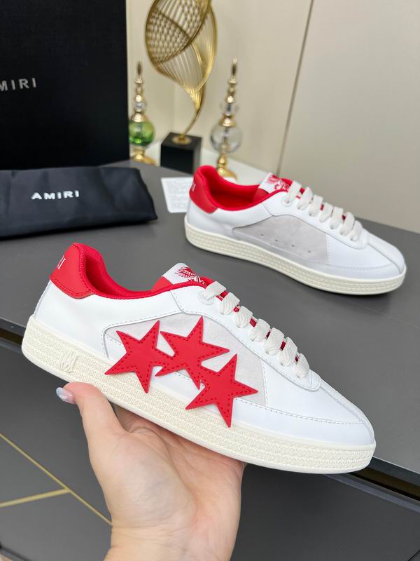AMIRI White & Red Triple Star Low-Top Sneakers