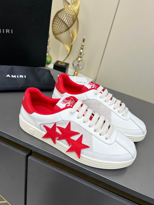 AMIRI White & Red Triple Star Low-Top Sneakers
