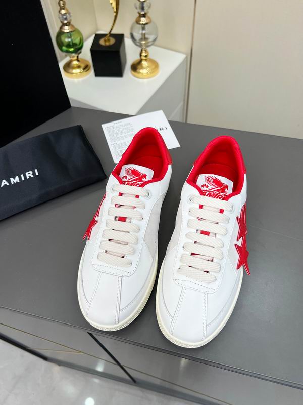 AMIRI White & Red Triple Star Low-Top Sneakers
