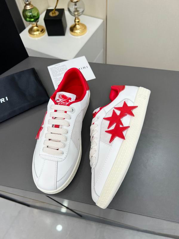 AMIRI White & Red Triple Star Low-Top Sneakers