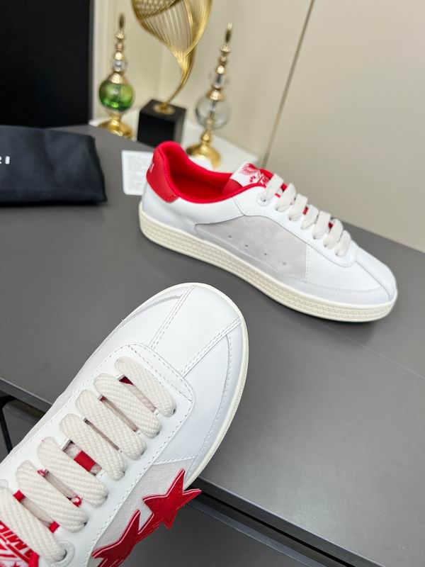 AMIRI White & Red Triple Star Low-Top Sneakers