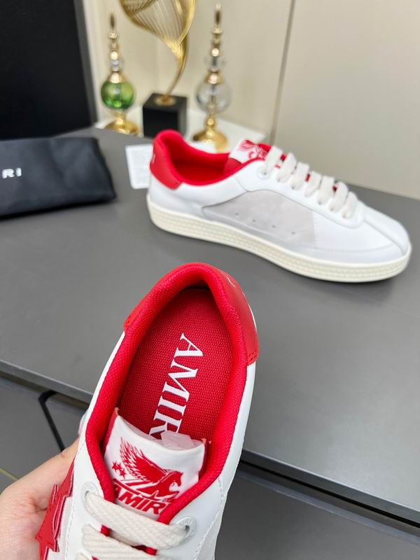 AMIRI White & Red Triple Star Low-Top Sneakers