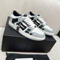 AMIRI Gray, Black & White Skeleton Low-Top Sneakers