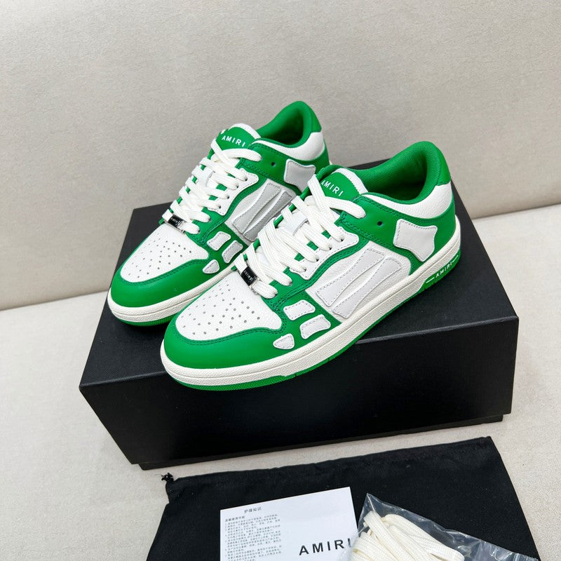 AMIRI Green & White Skeleton Low-Top Sneakers