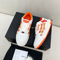 AMIRI White & Orange Paisley Skeleton Low-Top Sneakers
