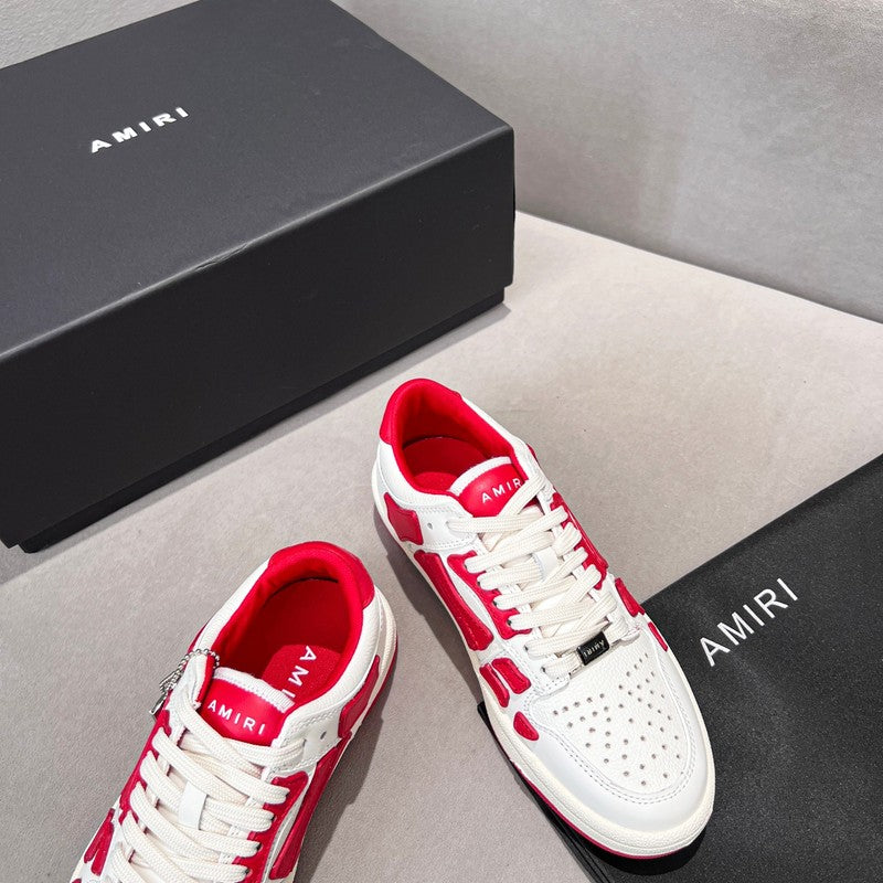 AMIRI White & Red Skeleton Low-Top Sneakers