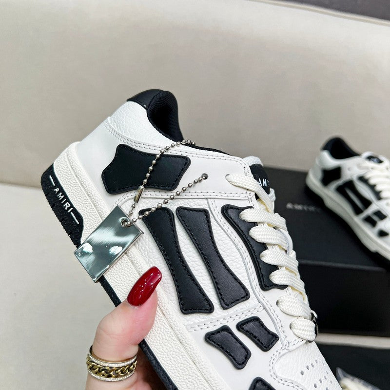 AMIRI White & Black Skeleton Low-Top Sneakers
