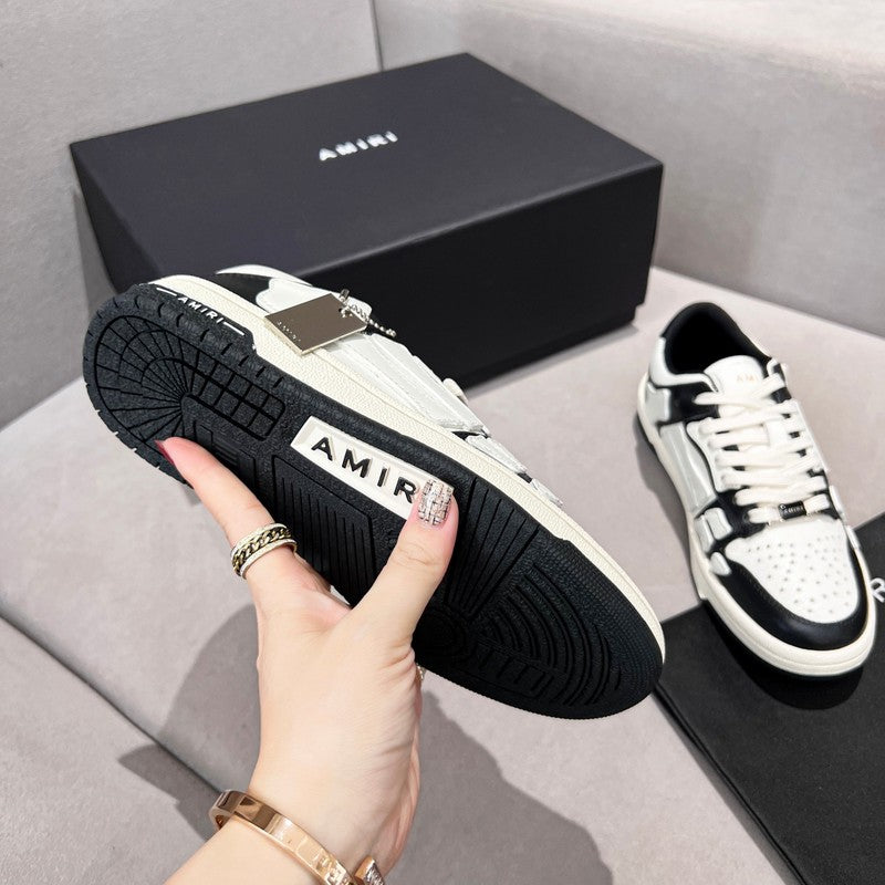 AMIRI Black & White Skeleton Low-Top Sneakers