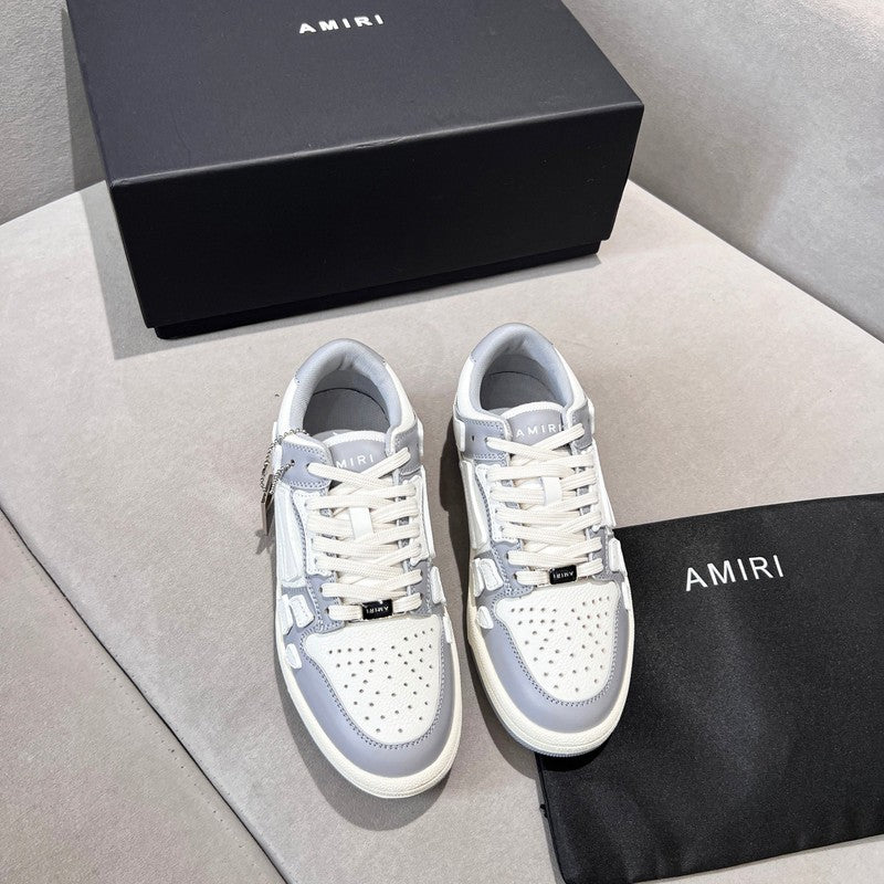 AMIRI Grey & White Skeleton Low-Top Sneakers